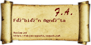 Fábián Agnéta névjegykártya