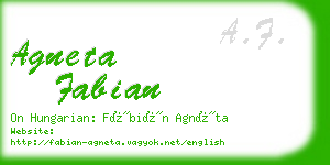 agneta fabian business card